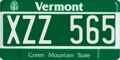 VT license plate XZZ565