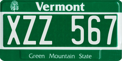 VT license plate XZZ567