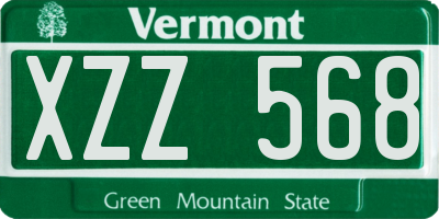 VT license plate XZZ568
