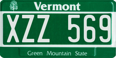 VT license plate XZZ569