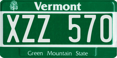 VT license plate XZZ570