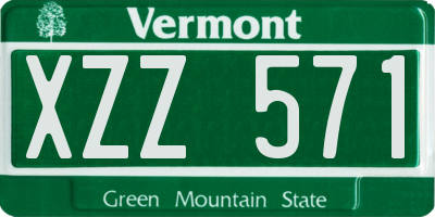 VT license plate XZZ571