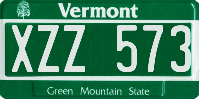 VT license plate XZZ573