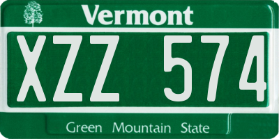 VT license plate XZZ574