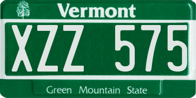 VT license plate XZZ575