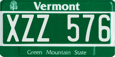 VT license plate XZZ576