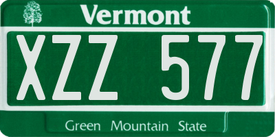 VT license plate XZZ577