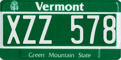 VT license plate XZZ578