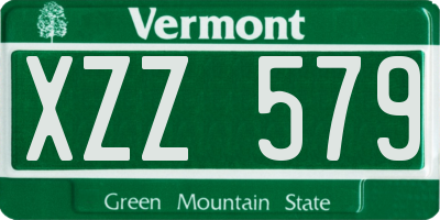 VT license plate XZZ579