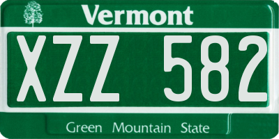 VT license plate XZZ582
