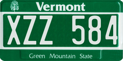 VT license plate XZZ584