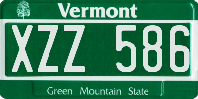 VT license plate XZZ586