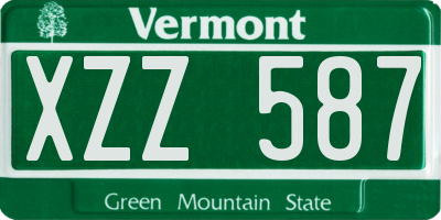 VT license plate XZZ587
