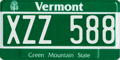 VT license plate XZZ588