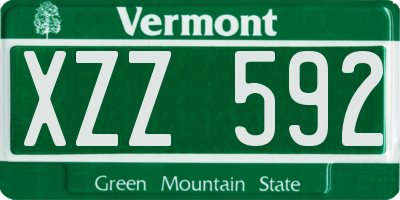 VT license plate XZZ592