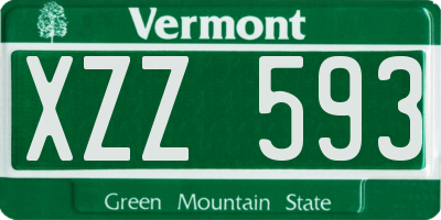 VT license plate XZZ593