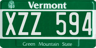 VT license plate XZZ594