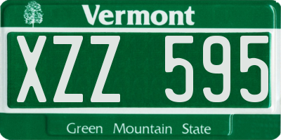 VT license plate XZZ595