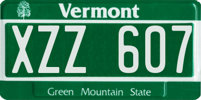 VT license plate XZZ607