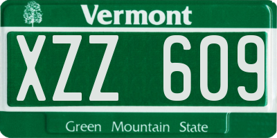 VT license plate XZZ609
