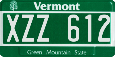 VT license plate XZZ612