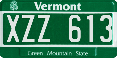 VT license plate XZZ613