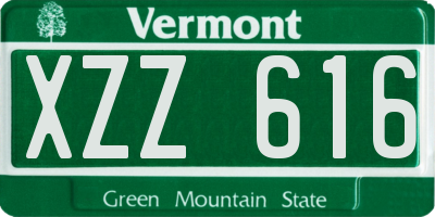 VT license plate XZZ616