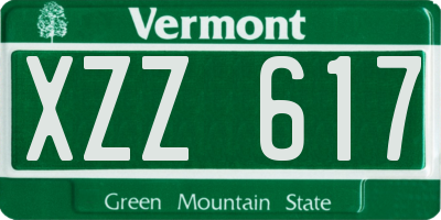 VT license plate XZZ617