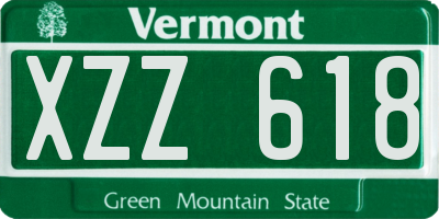 VT license plate XZZ618