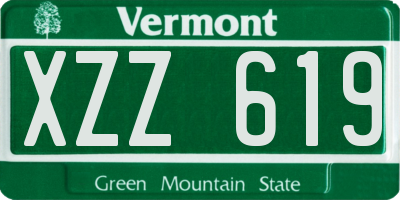 VT license plate XZZ619