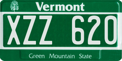 VT license plate XZZ620