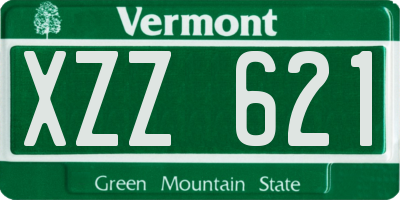 VT license plate XZZ621