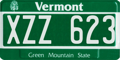 VT license plate XZZ623