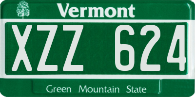 VT license plate XZZ624