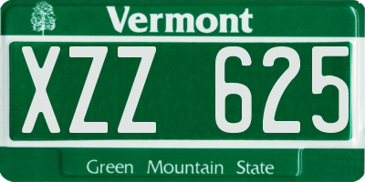 VT license plate XZZ625