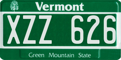 VT license plate XZZ626