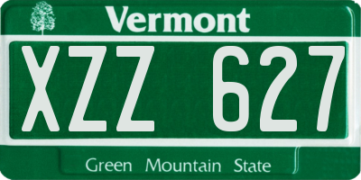 VT license plate XZZ627
