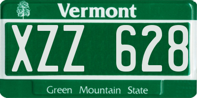 VT license plate XZZ628