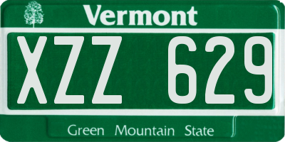 VT license plate XZZ629