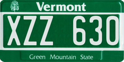 VT license plate XZZ630