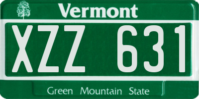VT license plate XZZ631