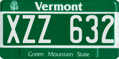VT license plate XZZ632