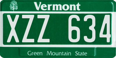 VT license plate XZZ634