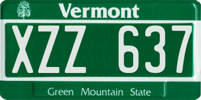 VT license plate XZZ637