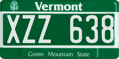 VT license plate XZZ638