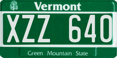 VT license plate XZZ640