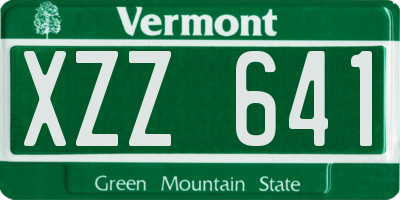 VT license plate XZZ641