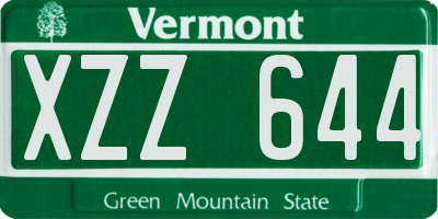 VT license plate XZZ644