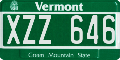 VT license plate XZZ646