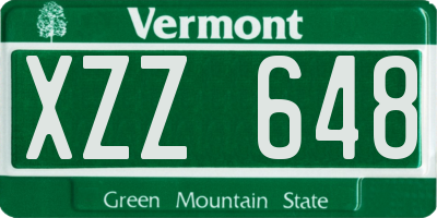 VT license plate XZZ648